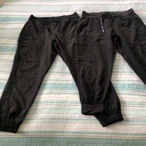Black, medium petite jogger, scrub pants (two pairs)